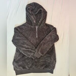 Cozy Gray Fleece Hoodie